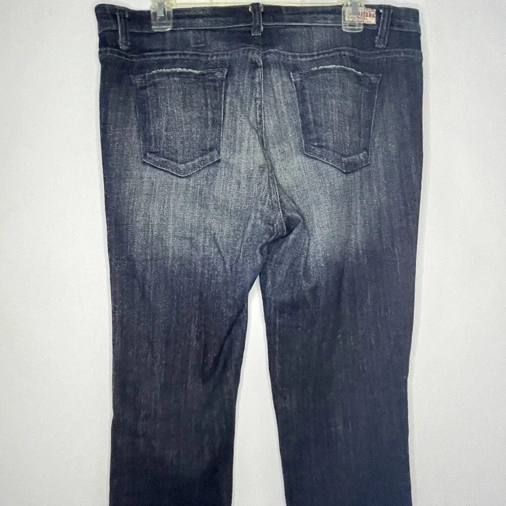 Judy Blue Jeans Women 1X Blue Denim Straight Medium Wash Distressed Destroyed